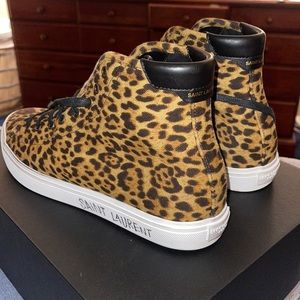 Saint Laurent Leopard Canvas High Tops